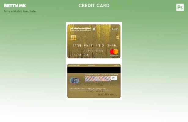 Модерен стил шаблон за златен шаблон за мастер картички на Комерцијална банка на